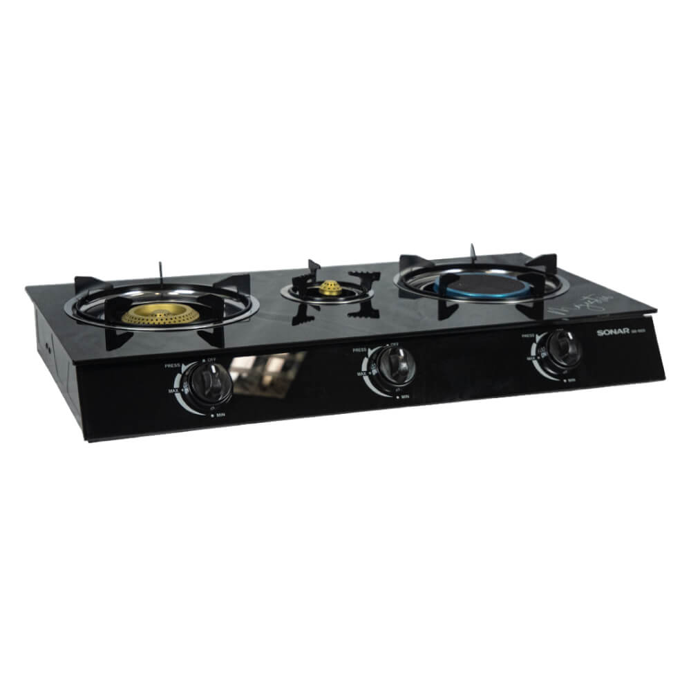 เตาแก๊สตั้งโต๊ะ 3 หัว  SONAR รุ่น GS-503 ( หน้ากระจกนิรภัย )